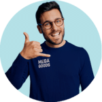 bel met ons blauwe achtergrond_megagoods