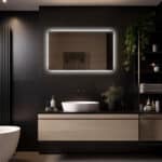 Badkamerspiegel Sorento 100x60, met zwarte lijst