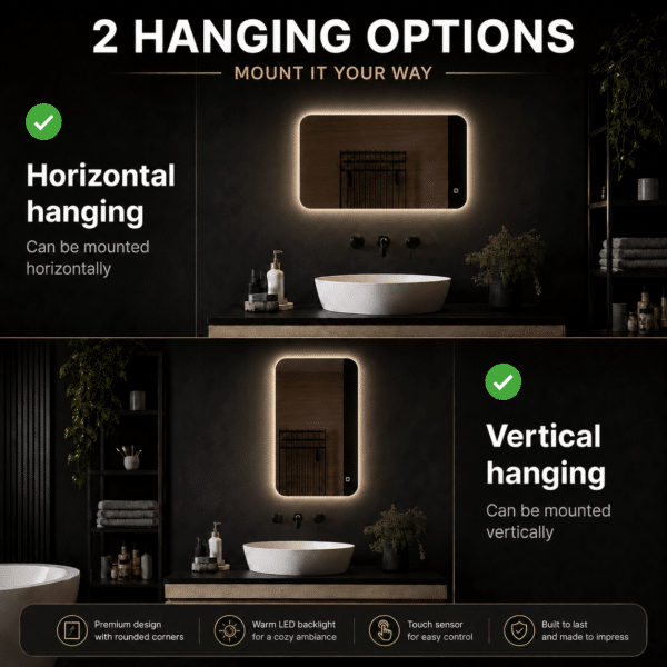Badkamerspiegel Malaga 2way hanging
