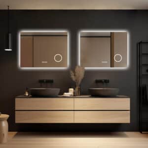 Badkamerspiegel Lorina, 2 spiegels naast elkaar