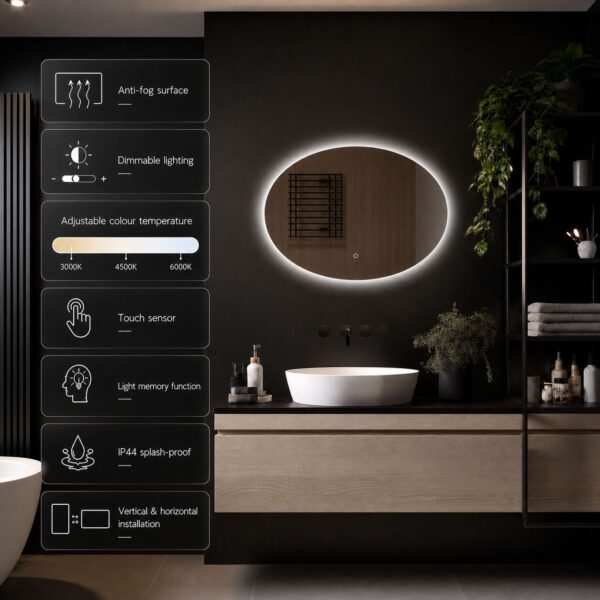 Badkamerspiegel Rondo 100×70 specs