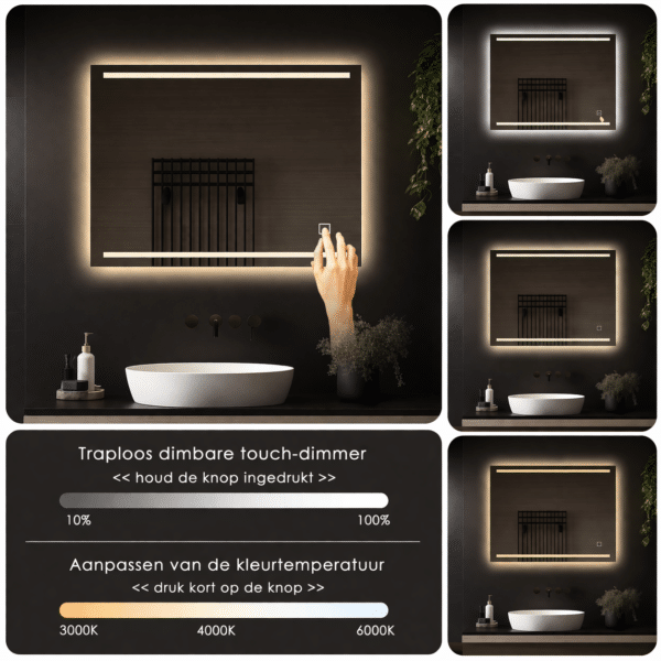 Badkamerspiegel_Badkamerspiegel_Felix_dimbaar_kleurentemperatuur_instelbaar_3000k_4000k_6000_dimbaar_kleurentemperatuur_instelbaar_3000k_4000k_6000k