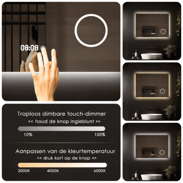 Badkamerspiegel_Badkamerspiegel_Lorina_dimbaar_kleurentemperatuur_instelbaar_3000k_4000k_6000_dimbaar_kleurentemperatuur_instelbaar_3000k_4000k_6000k