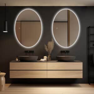 Badkmaerspiegel Rondo, 2 spiegels naast elkaar