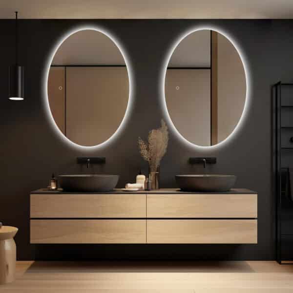 Badkmaerspiegel Rondo, 2 spiegels naast elkaar