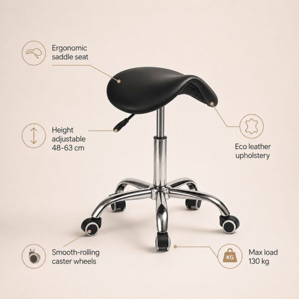 Zadelkruk ErgoBalance – Ergonomische zadelkruk, Verstelbaar en Wendbaar en tot 130kg detail (6)