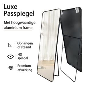 Passpiegel Elegancia zwart, 3 elementen