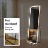 Passpiegel Ilumina goud, met standaard