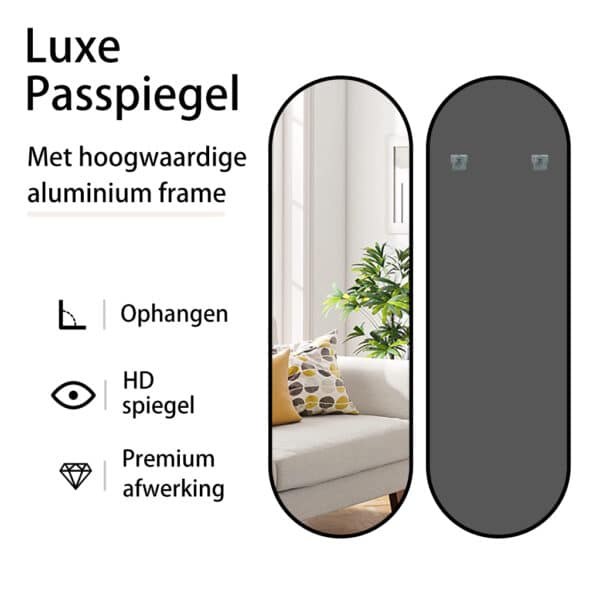 Passpiegel Ovalo zwart 3 elementen