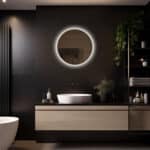 Badkamerspiegel Aurora 70x70, met Gouden Lijst