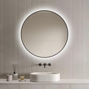 Badkamerspiegel Ilona 100×100, met zwarte lijst