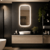 Badkamerspiegel Milano 100x50 , met gouden lijst 4000k