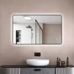 Badkamerspiegel Valencia 100x60 met zwarte lijst