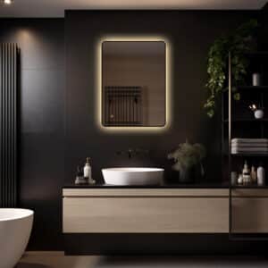 Badkamerspiegel Valencia 80x60 met zwarte lijst