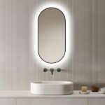 Badkamerspiegel Vienna 40×80, met zwarte lijst