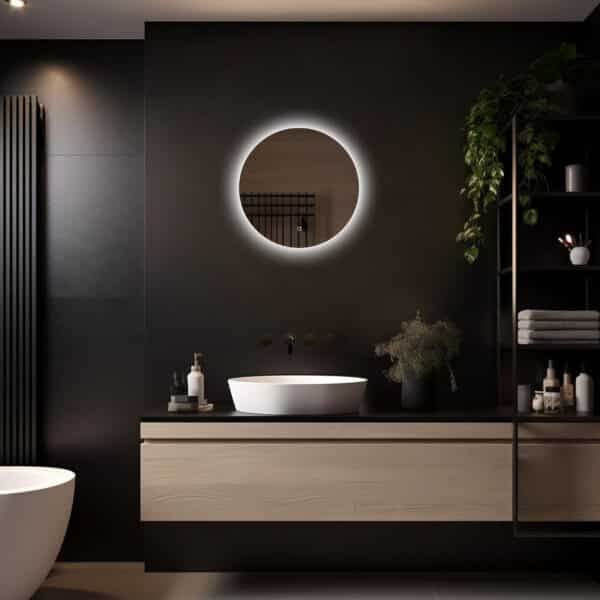 Badkamerspiegel Lena 50×50 licht variant 1 randloos