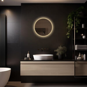 Badkamerspiegel Lena 50×50 licht variant 3 randloos