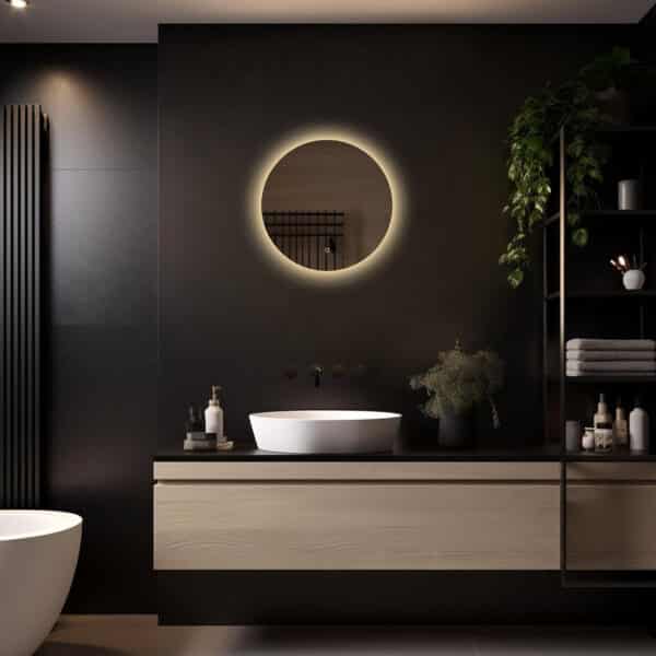 Badkamerspiegel Lena 50×50 licht variant 3 randloos