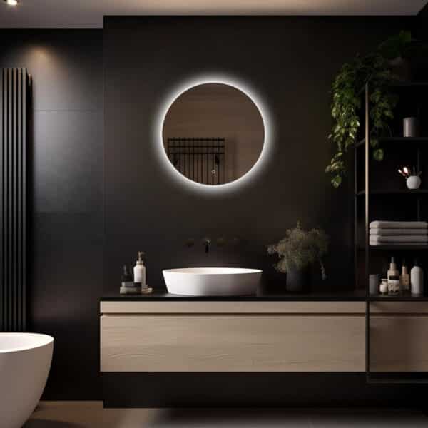 Badkamerspiegel Lena 60×60 ,randloos licht variant 1