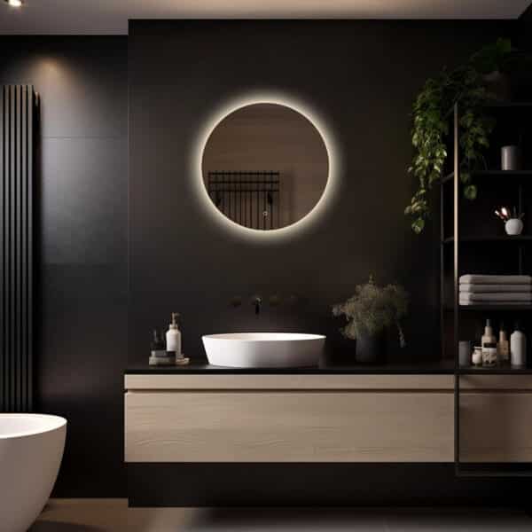 Badkamerspiegel Lena 60×60 ,randloos licht variant 2