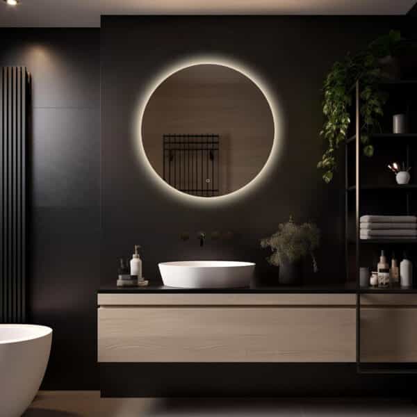 Badkamerspiegel Lena 80×80 ,randloos licht variant 2