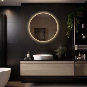 Badkamerspiegel Lena 80×80 ,randloos licht variant 3
