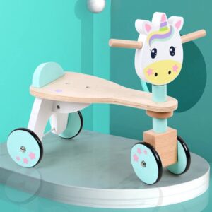 Houten Loopfiets Unicorn Kiddie-Bikes – 4 Wielen – Vanaf 1,5 Jaar – Peuter Loopfiets met Stabiel Frame (3)