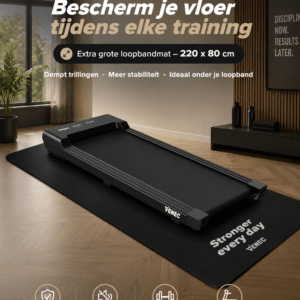 Beschermmat 220x80 cm van Venec – Geluiddempende Fitnessmat voor Loopband & Fitnessapparatuur