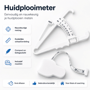 Huidplooimeter Kit van Venec – Vetpercentage Meter met Meetlint & Vetpercentagetabel functies