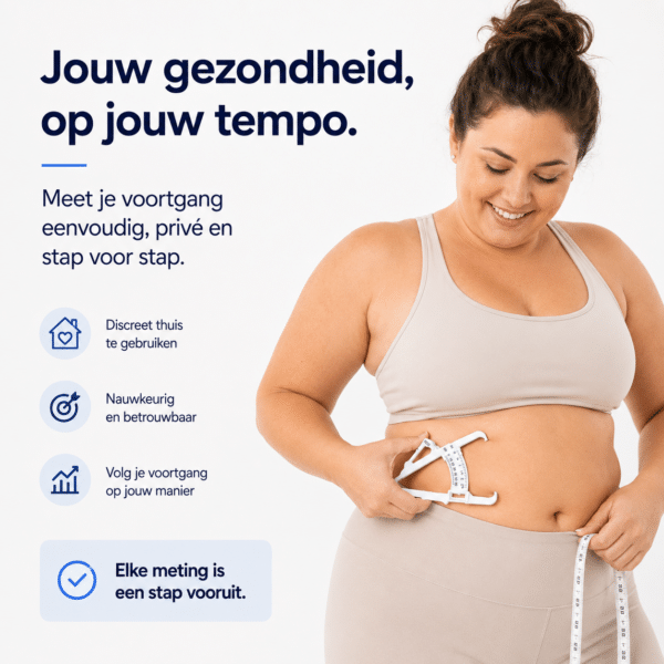 Huidplooimeter Kit van Venec – Vetpercentage Meter met Meetlint & Vetpercentagetabel meten is weten