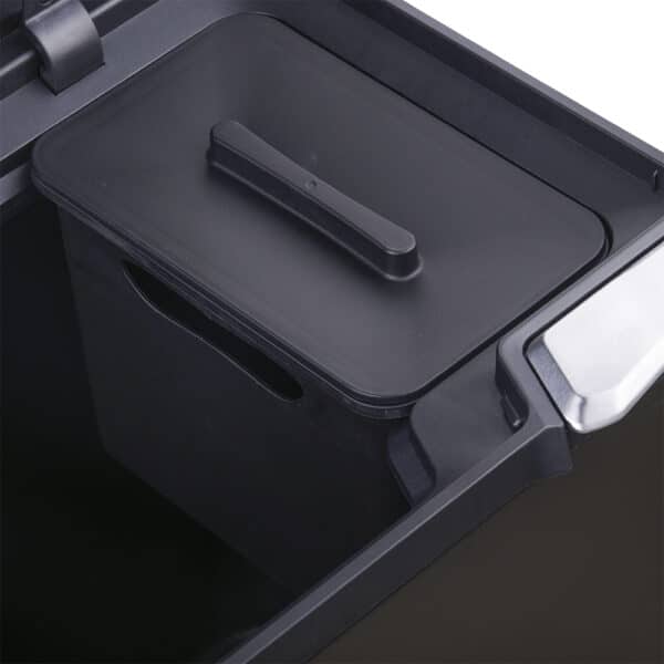 Prullenbak Venice Slim 36L Zwart – 1×33L + 1 x 3L met Geurfilter functies - smalle prullenbak 36 liter - detail (11)
