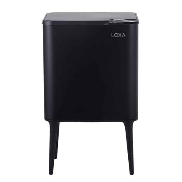 Prullenbak Venice Slim 36L Zwart – 1×33L + 1 x 3L met Geurfilter functies - smalle prullenbak 36 liter - detail