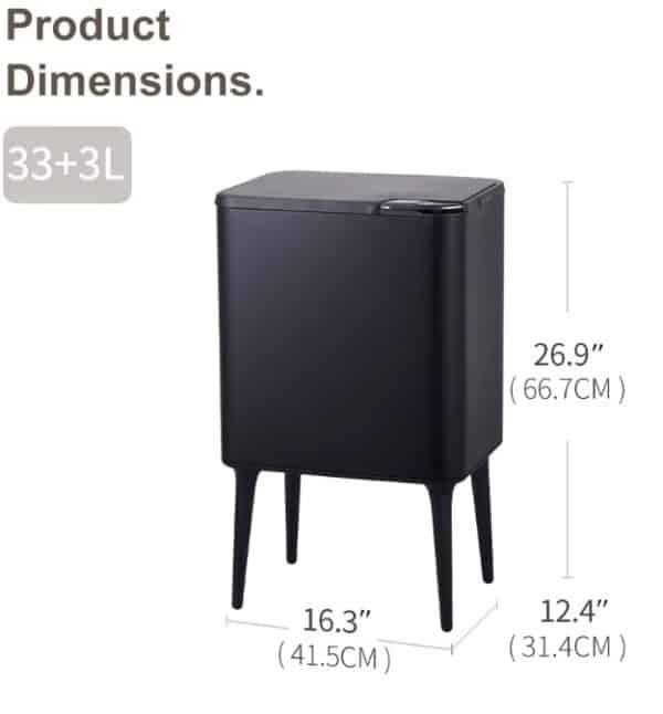 Prullenbak Venice Slim maatvoering