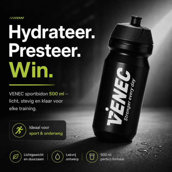 Venec Bidon 500 ml – BPA-vrije Sportbidon met Lekvrije Dop schuin