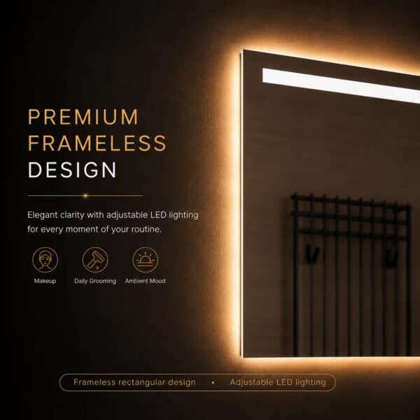 Badkamerspiegel Ambi LED frameless_randloos