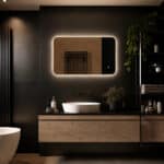 Badkamerspiegel Marbella 80x60 , met gouden lijst.
