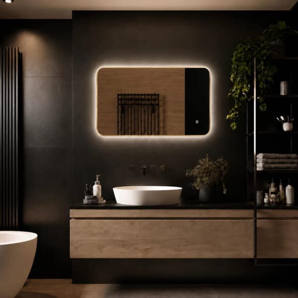 Badkamerspiegel Marbella 80×60 , met gouden lijst details (4)
