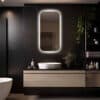 Badkamerspiegel Milano 100×50 , met gouden lijst detail (2)