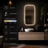 Badkamerspiegel Milano 100×50 , met gouden lijst detail (3)