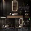 Badkamerspiegel Milano 100×50 , met gouden lijst detail (4)