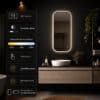 Badkamerspiegel Monaco 50×100, met zwarte lijst detail (2)