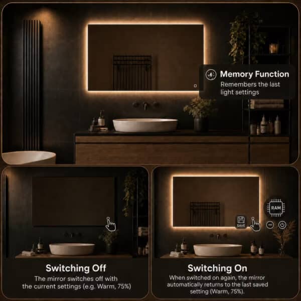 Badkamerspiegel Sorento 100x60 memory