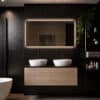 Badkamerspiegel Sorento 120×60, met zwarte lijst kleuren 3000k tot 6000k (1)