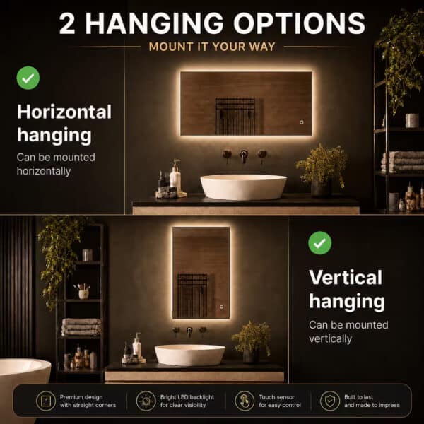 Badkamerspiegel Sorento 2 way hanging