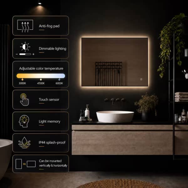 Badkamerspiegel Sorento 80x60 specs