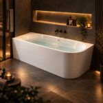 ALONI Hoekbad Links 170x78 cm – Glanzend Wit | Incl. Afvoer & Clickwaste