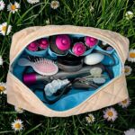 La Lunore Buttercup Toilettas – Crème Opbergtas met 4 Vakken en Katoen Afwerking