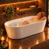 ALONI Rondo Vrijstaand Bad 180×80 cm – Glanzend Wit Incl. Afvoer & Clickwaste detail (1)