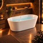 ALONI Rondo Vrijstaand Bad 180x80 cm – Glanzend Wit | Incl. Afvoer & Clickwaste